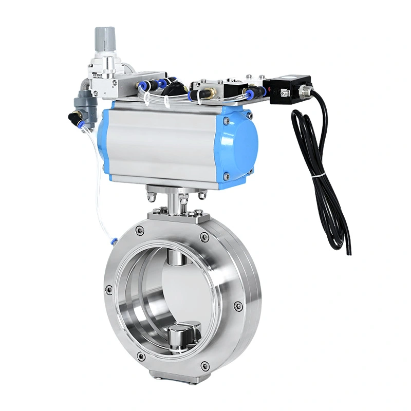 Sanitary Inflatable Seal Eccentric Butterfly Valve With Smart Actuator Sanitary Inflatable Seal Eccentric Butterfly Valve With Smart Actuator