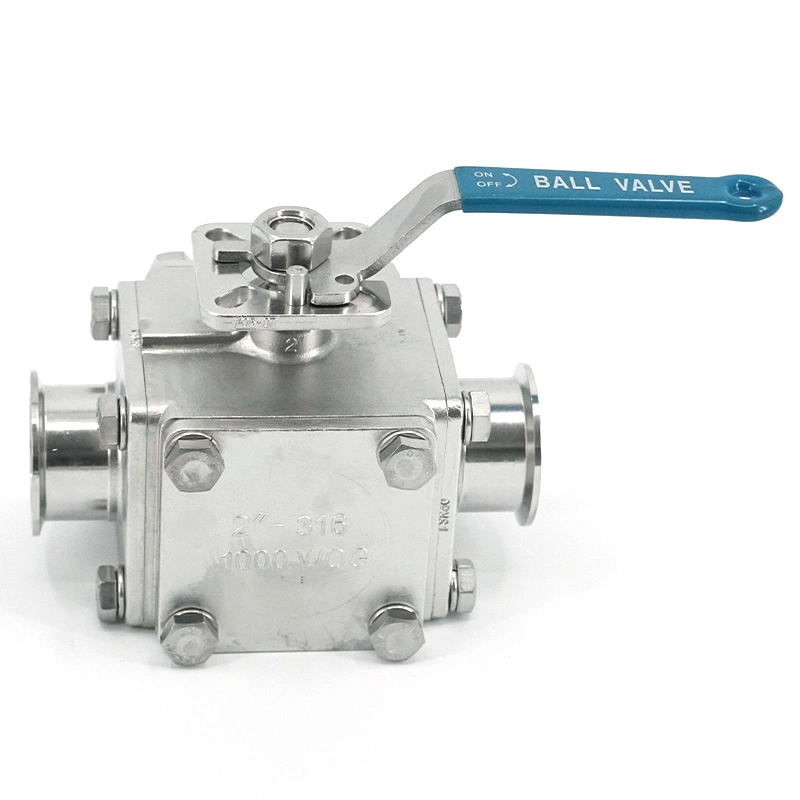 Sanitary Pneumatic Square Three-Way Ball Valve Sanitary Pneumatic Square Three-Way Ball Valve