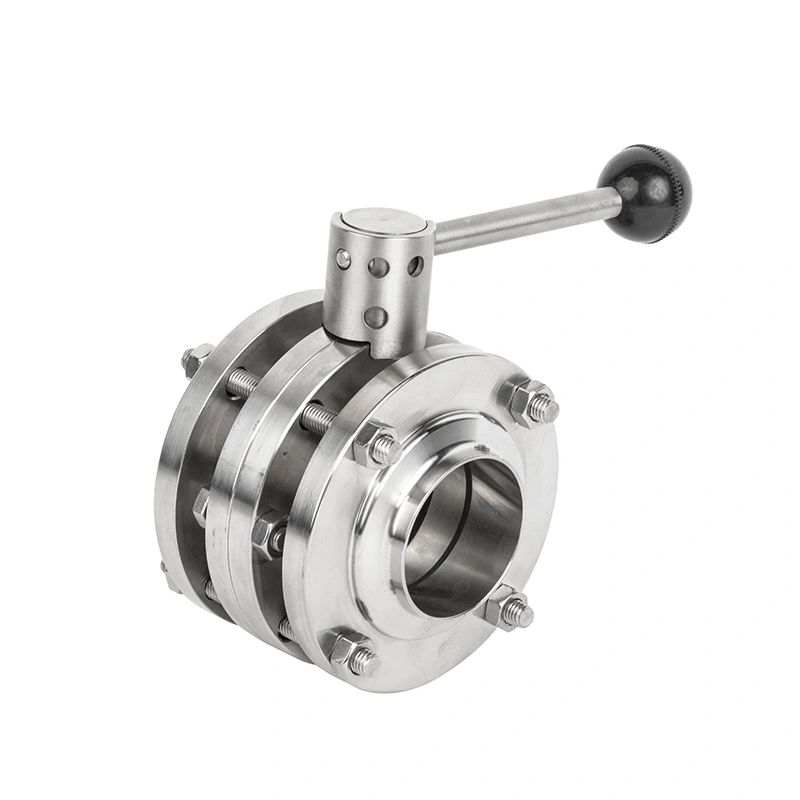 Sanitary Stainless Steel Manual 3-Piece Butterfly Valve Sanitary Stainless Steel Manual 3-Piece Butterfly Valve
